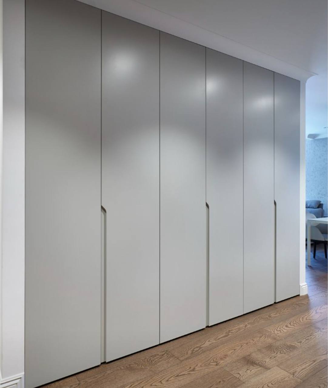 Шкаф-купе Серый встроенный коридор